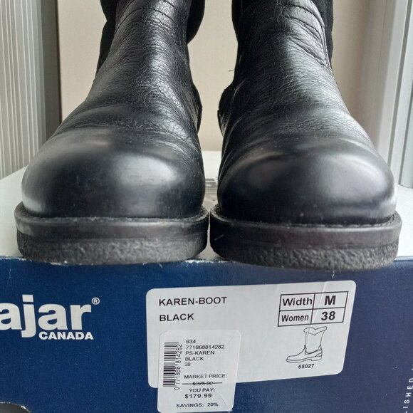 Pajar Karen Black Shearling Lined Boots Sz 38 US 7 - 7.5 - RUN LARGE - FITS SZ 8 - Picture 16 of 16